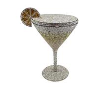 Crystal Goblet Clutch - Sparkling Evening Bag | 18x10cm Party Handbag with Shimmer Stone, Metal Frame Structure with Top Handle, Occasion Carry Accessory for Banquet Cocktail Night