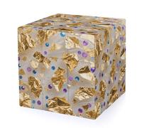 Crystal Gold Foil Resin Magic Cube,The Original 3x3 Cube,Speed Cube Problem-Solving Brain Teaser,Easy Turning Sensory Puzzle Toy,Sensory Stress Relief Form Fidget Toys