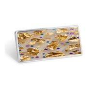 Crystal Gold Foil Resin Stainless Steel Name Plate with Pin,Durable Personalized Name Tags,Name Badge for Business Work Lable Sign 1.4 * 2.8 in