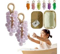 Crystal Grape Soap, Grape Soap On A Rope, Personalized Original Handmade Crystal Grapes Soaps Gentle Cleansing Soaps, Decorative Soapes Bars for Washing Hands Men Women (2 Pcs Light Purple)