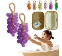 Crystal Grape Soap, Grape Soap On A Rope, Personalized Original Handmade Crystal Grapes Soaps Gentle Cleansing Soaps, Decorative Soapes Bars for Washing Hands Men Women (2 Pcs Purple)