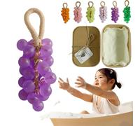 Crystal Grape Soap, Grape Soap On A Rope, Personalized Original Handmade Crystal Grapes Soaps Gentle Cleansing Soaps, Decorative Soapes Bars for Washing Hands Men Women (1 Pc Purple)