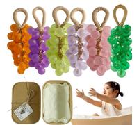 Crystal Grape Soap, Grape Soap On A Rope, Personalized Original Handmade Crystal Grapes Soaps Gentle Cleansing Soaps, Decorative Soapes Bars for Washing Hands Men Women (6 Pcs Mix)
