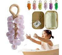 Crystal Grape Soap, Grape Soap On A Rope, Personalized Original Handmade Crystal Grapes Soaps Gentle Cleansing Soaps, Decorative Soapes Bars for Washing Hands Men Women (1 Pc Light Purple)