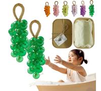 Crystal Grape Soap, Grape Soap On A Rope, Personalized Original Handmade Crystal Grapes Soaps Gentle Cleansing Soaps, Decorative Soapes Bars for Washing Hands Men Women (2 Pcs Green)