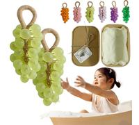 Crystal Grape Soap, Grape Soap On A Rope, Personalized Original Handmade Crystal Grapes Soaps Gentle Cleansing Soaps, Decorative Soapes Bars for Washing Hands Men Women (2 Pcs Light Green)