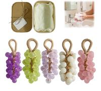 Crystal Grape Soap on a Rope, Handmade Decorative Soap Bar for Bath Hand Washing, Gentle Moisturizing with Fresh Scent, Unisex Gift for Christmas Birthday women men (1, Multicolor)