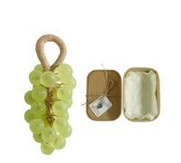 Crystal Grape Soap on a Rope, Handmade Natural Grape Cluster Soap Decorative Bath Soaps for Bathroom Home Decor Gift (1, Jade Dragon Tea)