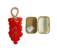 Crystal Grape Transparent Hand Soap for Bathroom Whole Bunch of Grapes Design Natural Cleansing Bar (D, 17cm)