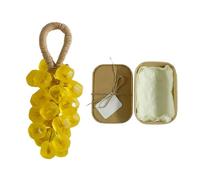 Crystal Grape Transparent Hand Soap for Bathroom Whole Bunch of Grapes Design Natural Cleansing Bar (B, 17cm)