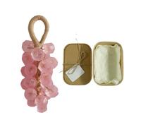 Crystal Grape Transparent Hand Soap for Bathroom Whole Bunch of Grapes Design Natural Cleansing Bar (A, 17cm)