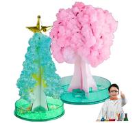 Crystal Growing Kit Novelty DIY Fun Science Kit Mini Paper Christmas & Cherry Blossom Tree Growing Accessories Special Desk Decorations Meaningful Gift for Kids