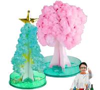 Crystal Growing Kit Novelty DIY Fun Science Kit Mini Paper Christmas & Cherry Blossom Tree Growing Accessories Special Desk Decorations Meaningful Gift for Kids