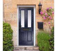 Crystal GRP Front door Carnoustie Blue 920mm x 2090mm Open in Left han GRP Front door Carnoustie Stipolytte Glass