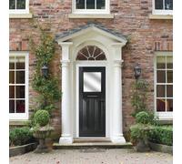 Crystal GRP Front door Eaton Black 890mm x 2090mm Open in Right hand S GRP Front door Eaton Stipolytte Glass
