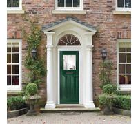 Crystal GRP Front door Eaton Green 890mm x 2090mm Open in Right hand S GRP Front door Eaton Stipolytte Glass