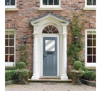 Crystal GRP Front door Eaton Slate Grey 890mm x 2090mm Open in Left ha GRP Front door Eaton Stipolytte Glass