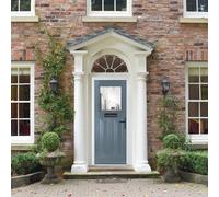 Crystal GRP Front door Eaton Slate Grey 920mm x 2090mm Open in Right h GRP Front door Eaton Clear Glass