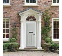 Crystal GRP Front door Eaton Solid Agate Grey 890mm x 2090mm Open in L GRP Front door Eaton Solid door