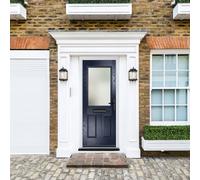 Crystal GRP Front door Lytham Blue 920mm x 2090mm Open in Right hand C GRP Front door Lytham Clear Glass