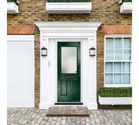 Crystal GRP Front door Lytham Green 890mm x 2090mm Open in Right hand GRP Front door Lytham Stipolytte Glass