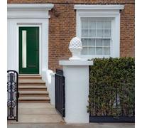 Crystal GRP Front door Monza Left Green 890mm x 2090mm Open in Left ha GRP Front door Monza Clear Glass