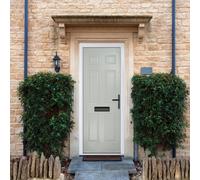 Crystal GRP Front door Muirfield solid Agate Grey 890mm x 2090mm Open GRP Front door Muirfield solid