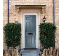 Crystal GRP Front door Muirfield solid Slate Grey 890mm x 2090mm Open GRP Front door Muirfield solid