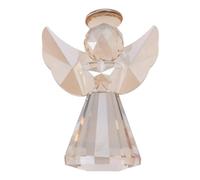Crystal Guardian Angel Figurine Champagne Crystal Memorial Statue for Women Art Collectible Decor