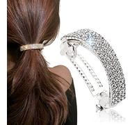 Crystal Hair Clips Barrettes Slides Grips for women, Diamante Sparkly Hair Accessories Crystal Hairpins Everyday Wear Prom Party Ponytail Holder Women Girl Birthday Gift (Silver)
