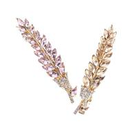 Crystal Hair Clips for Women Alloy Leaf Barrettes 2pcs