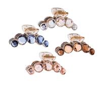 Crystal Hair Jaw Clips 4pcs Plastic Elegant for Women Halloween Season | Ponytail Clips, Clips for Hair, Hair Styling Accessories, Holiday Use, Christmas and Halloween