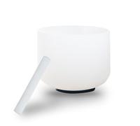 Crystal Handcrafted singing bowl Music Therapy Set, pure white professional-grade meditation instrument, handcrafted adult stress relief tool, yoga SPA meditation healing bowl, comes with a tapping st