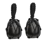 Crystal Hanging Ornament, 2 Pieces, Healing Stone for Calmness and Wealth - Promote Clear Thinking, Attract Prosperity, Ideal for Decoration and Gifting (Black)