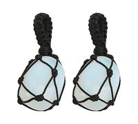 Crystal Hanging Ornament, 2 Pieces, Healing Stone for Calmness and Wealth - Promote Clear Thinking, Attract Prosperity, Ideal for Decoration and Gifting (Opal)