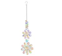 Crystal Hanging Ornament, Flower Crystal Suncatcher, Hanging Ornaments with Chain, Rainbow Maker Sun Catchers for Home, Patio, Garden, Kitchen and Window Curtains Decor