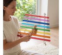 Crystal Harp 432 Hzstandard Perfect Pitch 8 Transparent Tubes Crystal Singing Harp With Alumina Carry Case & 2 Crystal Mallets Multicolored