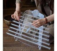 Crystal Harp 432 Hzstandard Perfect Pitch 8 Transparent Tubes Crystal Singing Harp With Alumina Carry Case & 2 Crystal Mallets Transparent