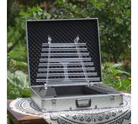 Crystal Harp with Aluminum Suitcase, 8 Notes C5 D5 E5 F5 G5 A5 B5 C6, Perfect Healing Musical Instrument Quartz Crystal Singing Harp for Sound Therapy Healing Meditation,444Hz