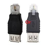 Crystal Head PC RJ11 Male USB 2.0 Female Adapter Connector Laptop Network USB to Ethernet Adapter Desk Phone Converter