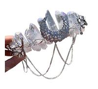 Crystal Headband Natural Stone for Head Loop Metal Chain Tassels Boho-style for Wedding Parties