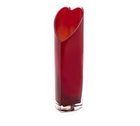 Crystal Heart Red Glass Tabletop Flower Vase - Clear