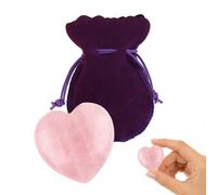 Crystal Hearts 40MM Rose Quartz Crystals Puffy Heart Healing Crystals Natural Love Hearts Gemstones for Chakra Energy Healing, Meditation, Massage and Decoration
