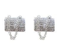 Crystal High Heel Shoe Magic Bag Car Air Vent Clip Cute Girly Pink Accessories for Women Interior Decor with Perfume Freshener Car Air Fresheners Vent Clips (Silver Bag, Perfume)