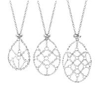 Crystal Holder Necklace - Stainless Steel Cage for Stone, Crystal Cage Necklace for Women Men Adjustable Length, 19 inches+2 inch, Stainless Steel, no gemstones