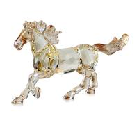 Crystal Horse Realistic Animal Art Figurine Collection Table top Ornament Statue Home Decor (Gold)