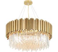 Crystal Hotel Home Decorative Lighting Chandelier LED Postmodern LED Hotel Home Decorative Lighting Chandelier Stainless Steel Golden Ceiling Lighting Lighting Hotel Home Decorative Lighting