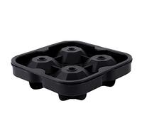 Crystal Ice Ball Maker 4 Holes | Silicone Ice Cube Tray for Whiskey/Cocktails/Bourbon | Reusable Sphere Maker with Lid, Food Safe