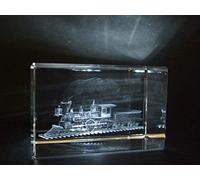 Crystal Images LOCOMOTIVE TRAIN LASER PAPERWEIGHT 3 DIMENSIONAL 3563
