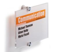 Durable Crystal Frameless Acrylic Door Sign Holder Wall Mounted, A5 Clear